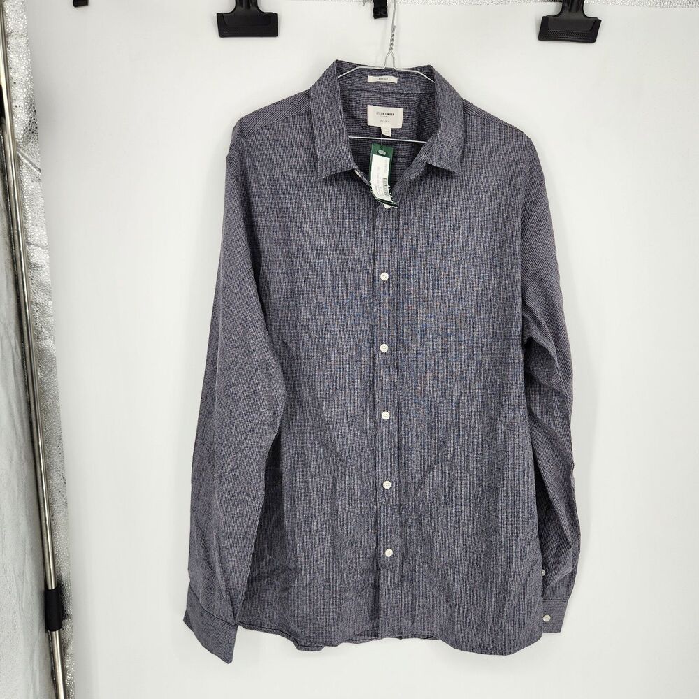 Julian & Mark Men's Blue‎ Large Tall Soft Textured Slub Shirt NWOT
